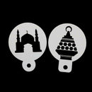 Pet Eid Mubarak Coffee Spray Stencils Cookie Cake Mold Mubarak Ramadan Q9V1