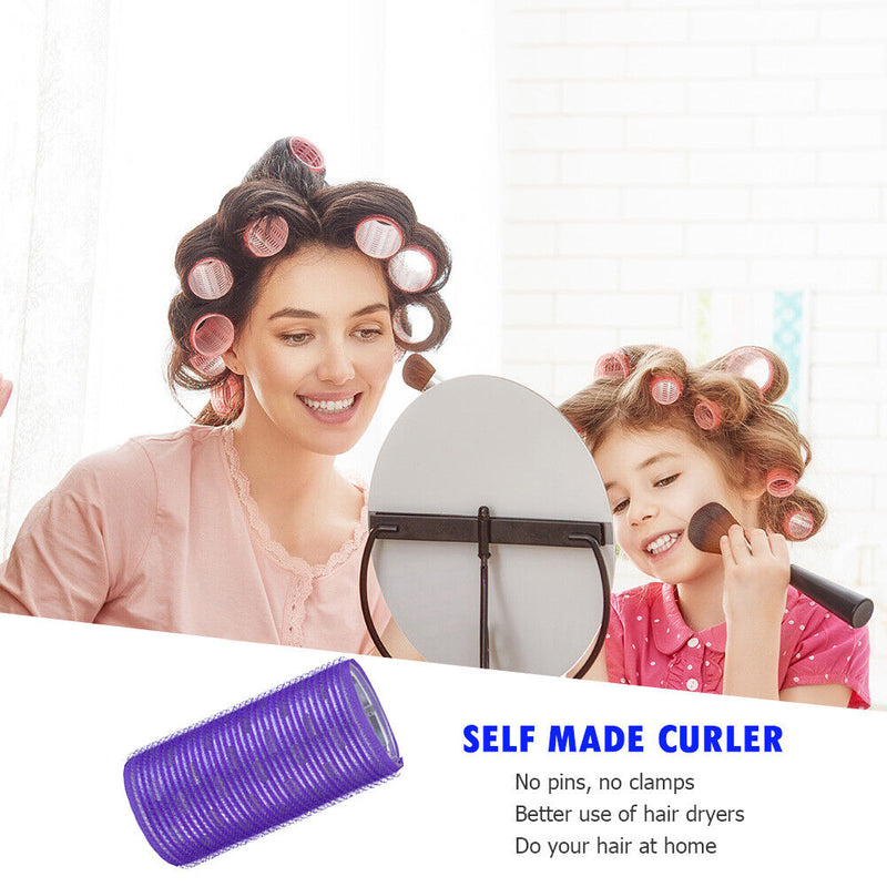 2pcs Hair Curler Magic Sticky Hair Large Wave Roll DIY Tools (Purple 5CM) Newly