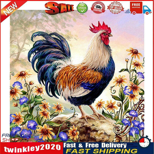 5D DIY Full Drill Diamond Painting Standing Cock Cross Stitch Embroidery Newly