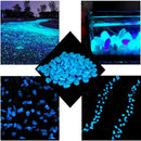 100pcs Luminous Pebbles Rocks Mix Color Stone Fish Tank Decoration (Blue)