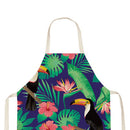 Kitchen Linen Apron Bird Print Home Cooking Baking Bib Cleaning Accessories
