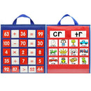 Flashcard Hanging Pocket Chart Cards Holder Double-Sided Teaching Pocket
