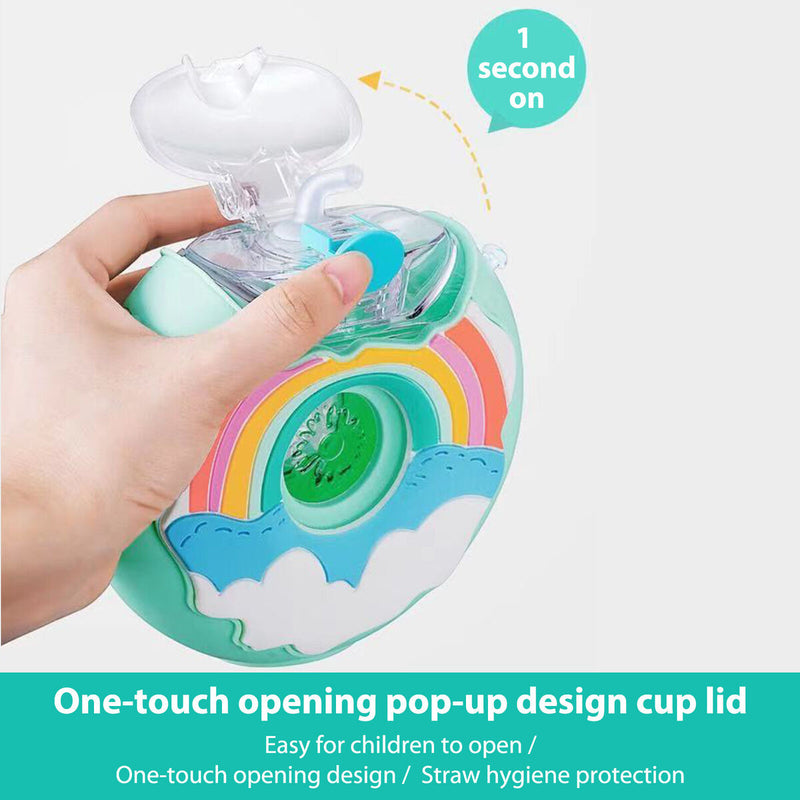 #A 380ml Donut Water Bottle - Portable Toddler Drink Bottle for Outdoor School