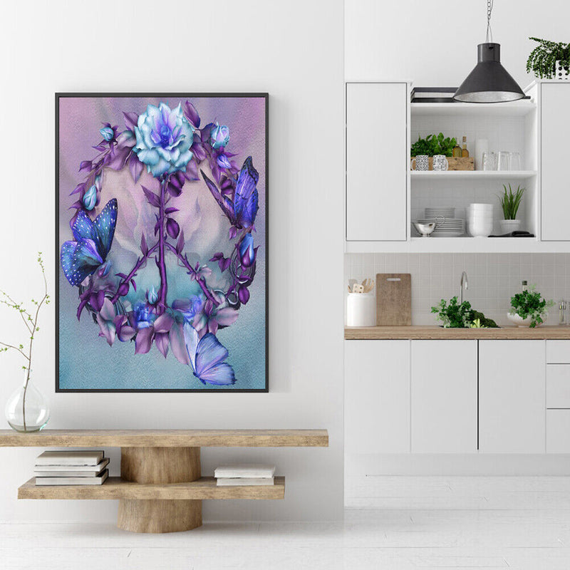 Digital Oil Painting By Numbers Kits Flower DIY Hanger Decor Room Wall Canvas
