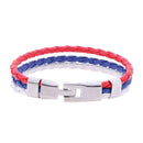 World Cup National Flag Leather Bracelets Weave Braided Wristband/RU