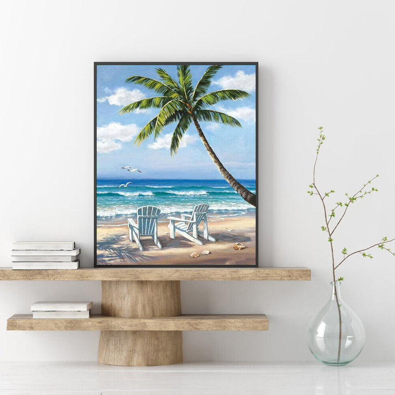 Oil Paint By Numbers Seaside Coloring Picture Digital L455