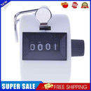 Clicker Counter 4 Digit Number Counters Plastic Shell Hand Held(White)