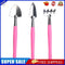 3pcs Gardening Wood Handle Stainless Steel Shovel Rake Spade Set (Pink)