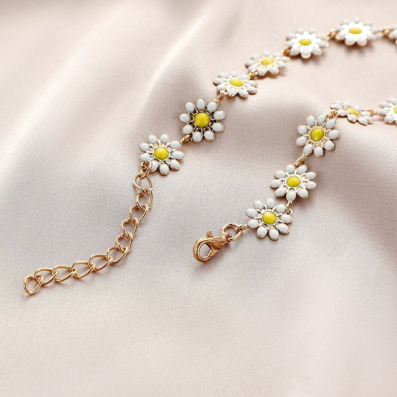 Wedding Party Family Jewelry Boho Choker Daisy Necklace Clavicle Necklace