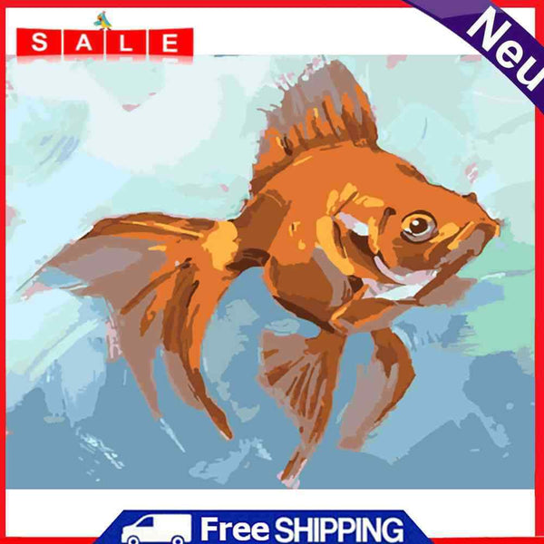 Oil Paint Fish By Numbers Coloring Picture Digital Drawing L378