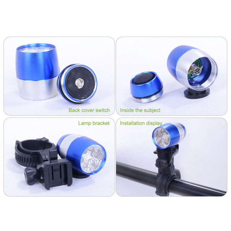 Bicycle Front Head Light 6LED MTB Fork Handlebar Safety Night Lamp (Blue) Newly