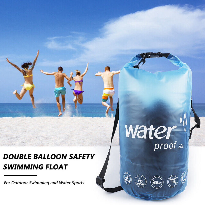 PVC Bags 20L Swimming Trekking Drifting Waterproof Storage Pouch (Blue)