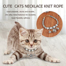 Pet Dog Cat Bell Cats Collar Necklace Print Knit Neck Rope (Black White M