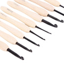 9pcs Wooden Crochet Hooks Knitting Needles Set 2-6mm Crochet Sewing Craft Newly