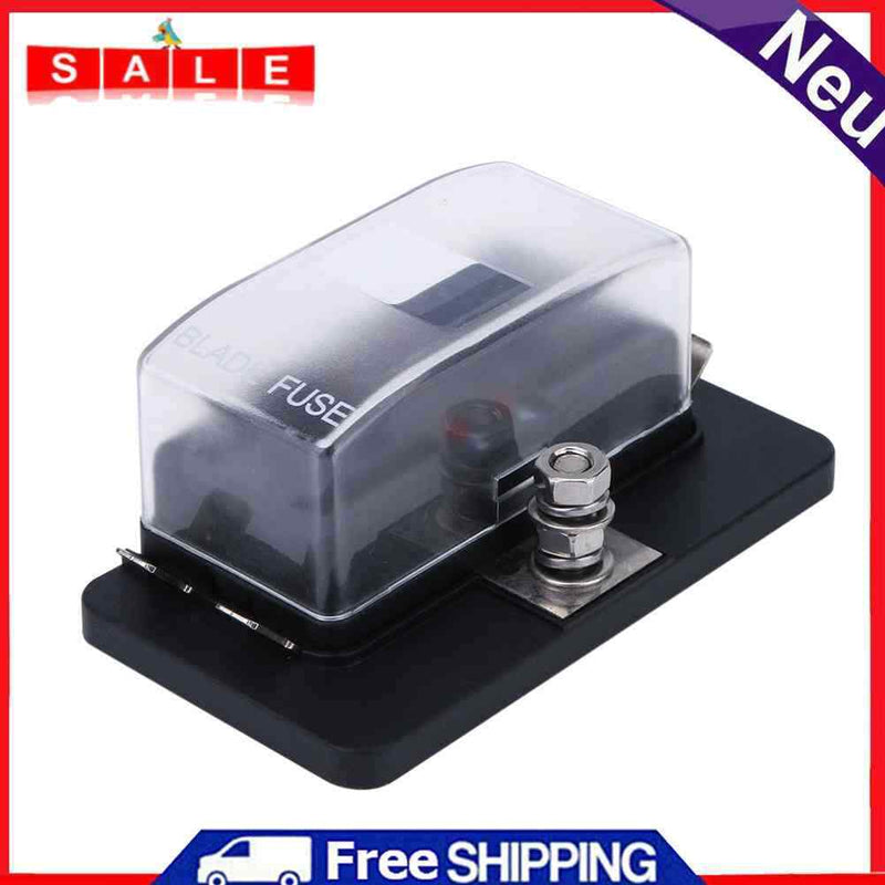 4 Way Fuse Block Blade Fuse Holder with LED Warning Indicator + Cover 12-24V DC