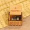 #A Carved Hand Cranked Music Box Green Wooden Manual Child Birthday Gift for Fam