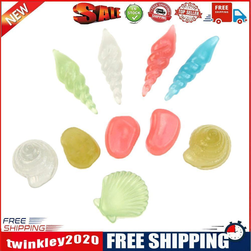 10pcs Luminous Light-emitting Artificial Pebble Stone Fish Tank Aquarium