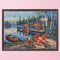 Full Embroidery DIY Canvas Stamped 11CT Art Cross Stitch Seaside House Kit