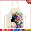 Flower Girl Print Kitchen Linen Apron Waterproof Home Chefs Bibs (82x68cm)