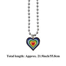 Women Hip Hop Chain Clavicle Chain Heart Shape Necklace Round Bead Necklace