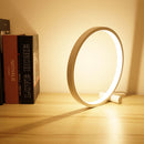 LED Table Lamp Round Acrylic Desk Lamp Circular Bedside Night Light (White)