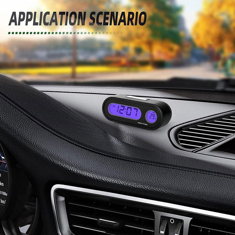 2 In 1 Digital LCD LED Car Electronic Time Clock Thermometer With N, K2N1