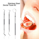 4PCS Set Hoe Probe Tweezer Dental Mirror Tooth Care Kit Dentist Prepared Tool