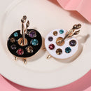 Alloy Jewelry Fashion Rhinestone Drawing Plate Brooch Enamel Creative
