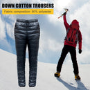 Outdoor Windproof Drawstring Down Pants Skiing Thickened Climbing Warm Trousers