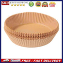 50pcs Air Fryer Liner Mat Wood Pulp Steamer Paper Oven Baking Mats (Brown)