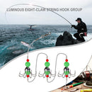Luminous Squid Cuttlefish Wire Fishhook Umbrella Ocean Fishing String Hooks