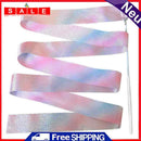 Flashing Glitter Dance Ribbon Gymnastics Ballet Twirling Stick (2m White)