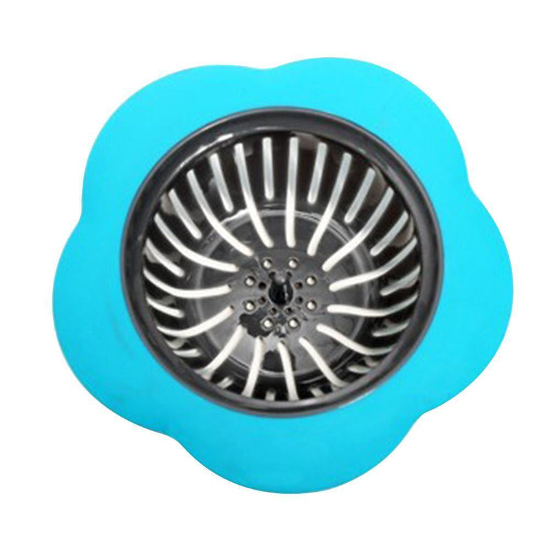 Flower Sink Strainer Kitchen Drain Filter Bathroom Drainage Hair Trap(Blue)