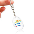 90PCS Clear Blanks Circle Discs Key Ring Pendant Acrylic Keychain Tassel