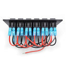 Waterproof For Car RV LED Rocker Switch Panel Dual USB Port 6 Gang 12V/24V