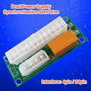 24 Pin to 4 Pin Power Supply Dual Cable Synchronous Starter Extender Card