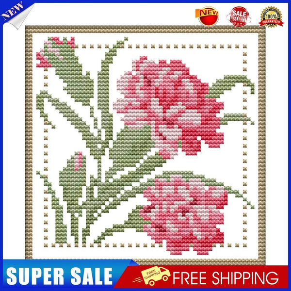 12 Months Flower Cross Stitch DIY Needlework 14CT Stamped (January H423)