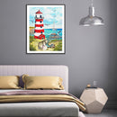 5D Diamond Painting Kit Lighthouse Full Round Drill Rhinestone DIY Wall Craft