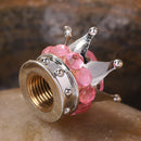 4pcs Car Rhinestone Crown Wheel Tire Valve Caps Auto Dust Air Cover (Pink) Newly