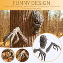 Tree Bark Face Tree Sculpture Outdoor Tree Face Statue Horror Facial Makeup