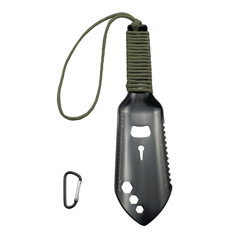 Outdoor Camping Shovel Paracord Garden Spade EDC Emergency Tools (Black) Newly