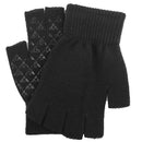 Cycling Anti-slip Half Finger Gloves Winter Warm Fingerless Mittens (Black)