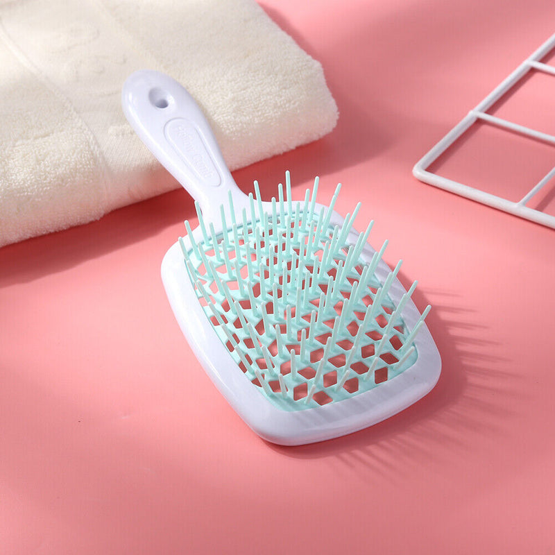 Wide Teeth Air Cushion Combs Women Scalp Massage Styling Brush Hollow Grid