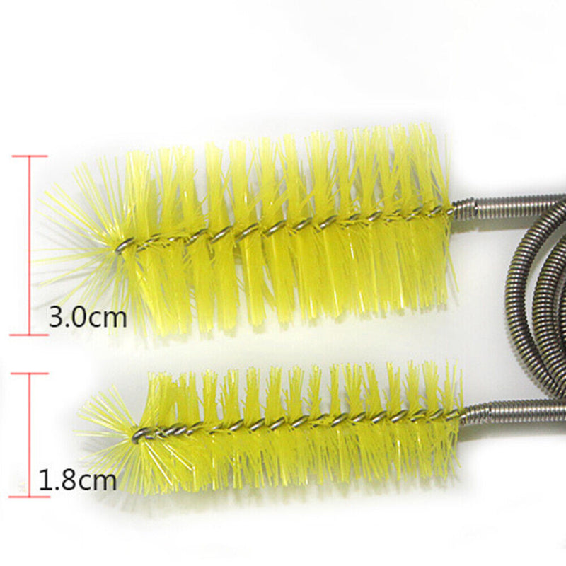 Aquarium Pipe Cleaning Brush Tube Flexible Double End Hose Cleaner (Yellow)