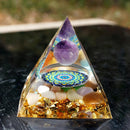 Orgonite Pyramid Amethyst Peridot Healing Crystal Energy Orgone Crafts (B) Newly