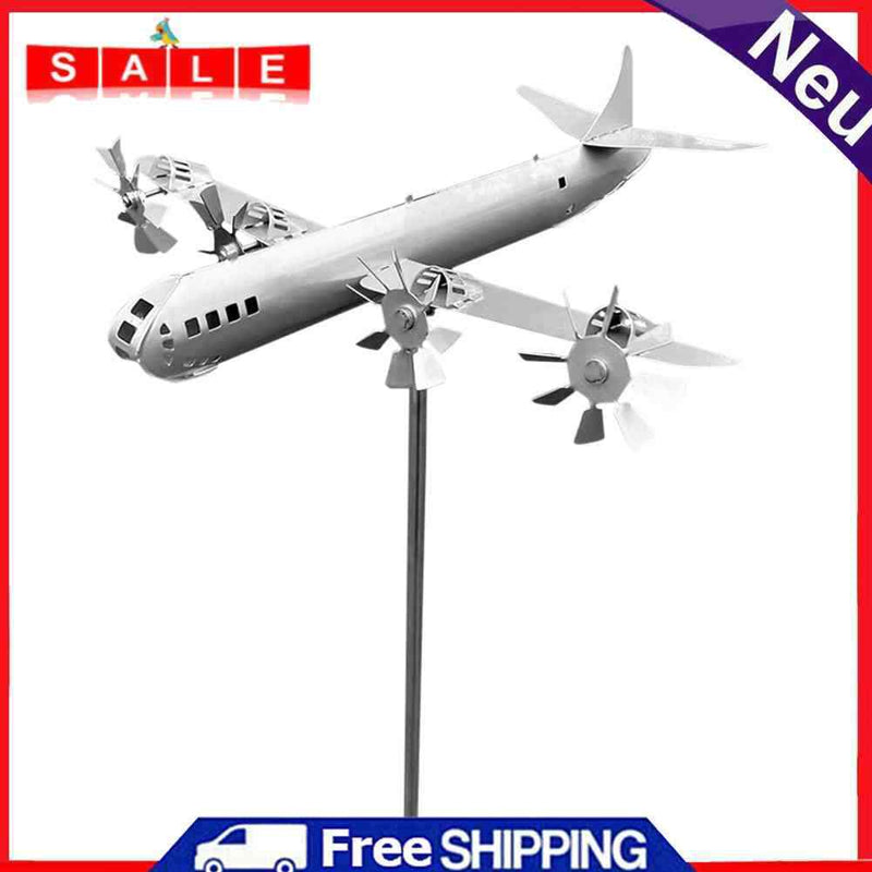 Metal Airplane Windmill Aircraft Wind Spinners Outdoor Garden Yard Decorations