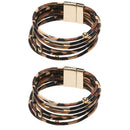 Clasp Bracelet Bracelets & Bangles Wide Wristband Leopard Leather Bangle
