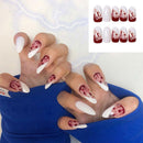 Red Fashion Stiletto Full Cover Halloween Blood Drop False Nail Tips With Glue