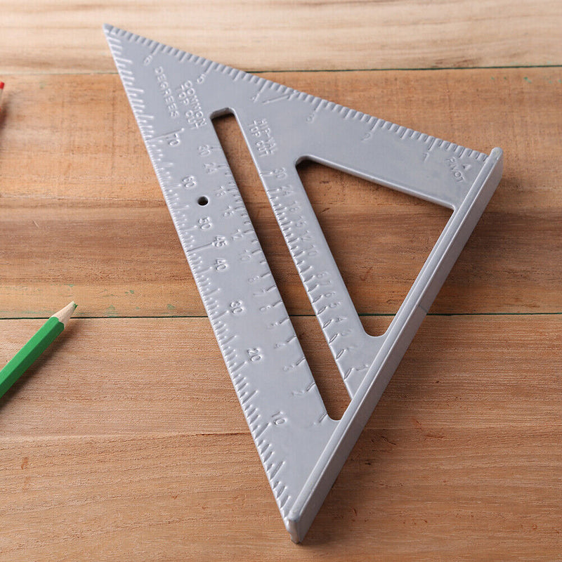 7 inch Triangle Ruler Angle Protractor for Building Framing Tools (Grey) Newly