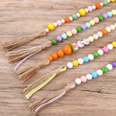 Ornament DIY Easter Wood Beads Tassel Easter Tassel Farmhouse Rustic Beads